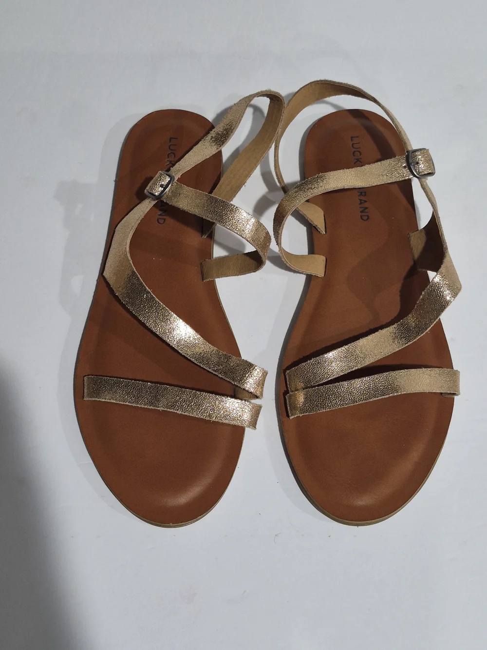 Lucky Brand Metallic Gold Strappy Women's Sandals Size 11